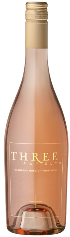 Three Fat Guys 2024 Rosé bottle in Sonoma Valley style